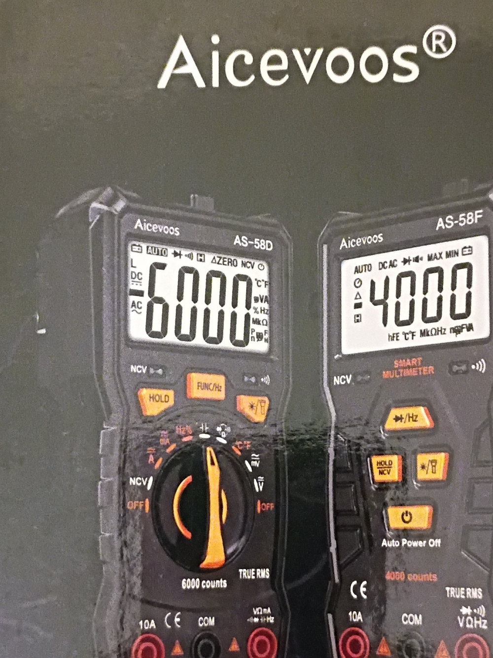 Aicevoos Digital Multimeter - Black with Orange Accents